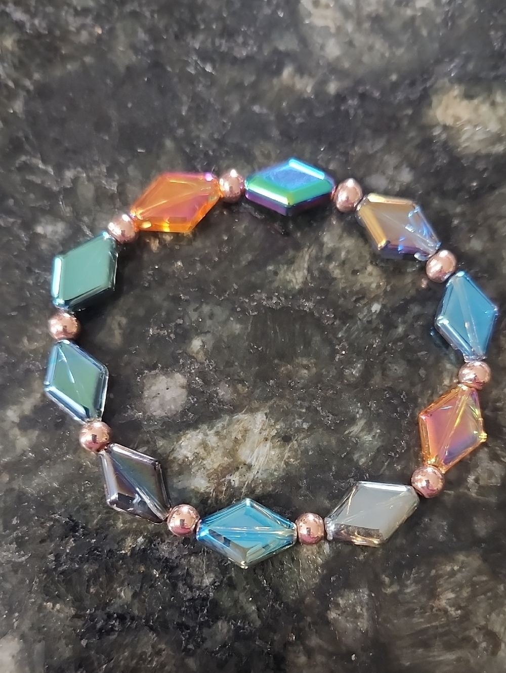 Handmade Vibrant Multicolor Geometric Bracelet